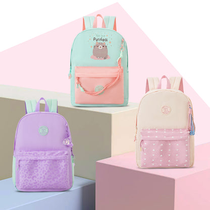 Eazy Kids Personalized 16.5” School Backpack with Laptop Compartment – Lightweight Design, Purrfect Dreams