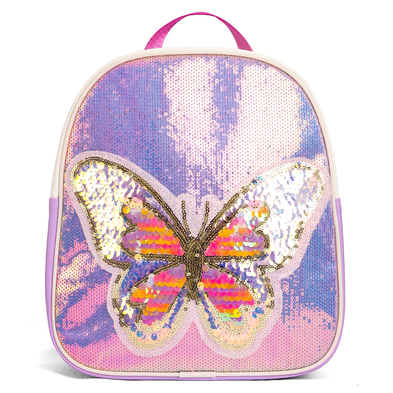 EAZY KIDS - Sequin School Backpack - Butterfly Pink