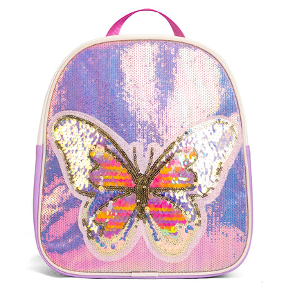 EAZY KIDS - Sequin School Backpack - Butterfly Pink
