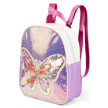 EAZY KIDS - Sequin School Backpack - Butterfly Pink