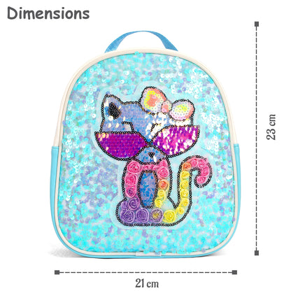 EAZY KIDS - Sequin School Backpack - Cat Green