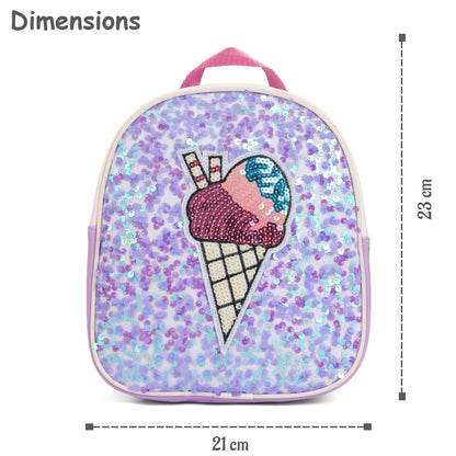 EAZY KIDS - Sequin School Backpack - Softy Purple