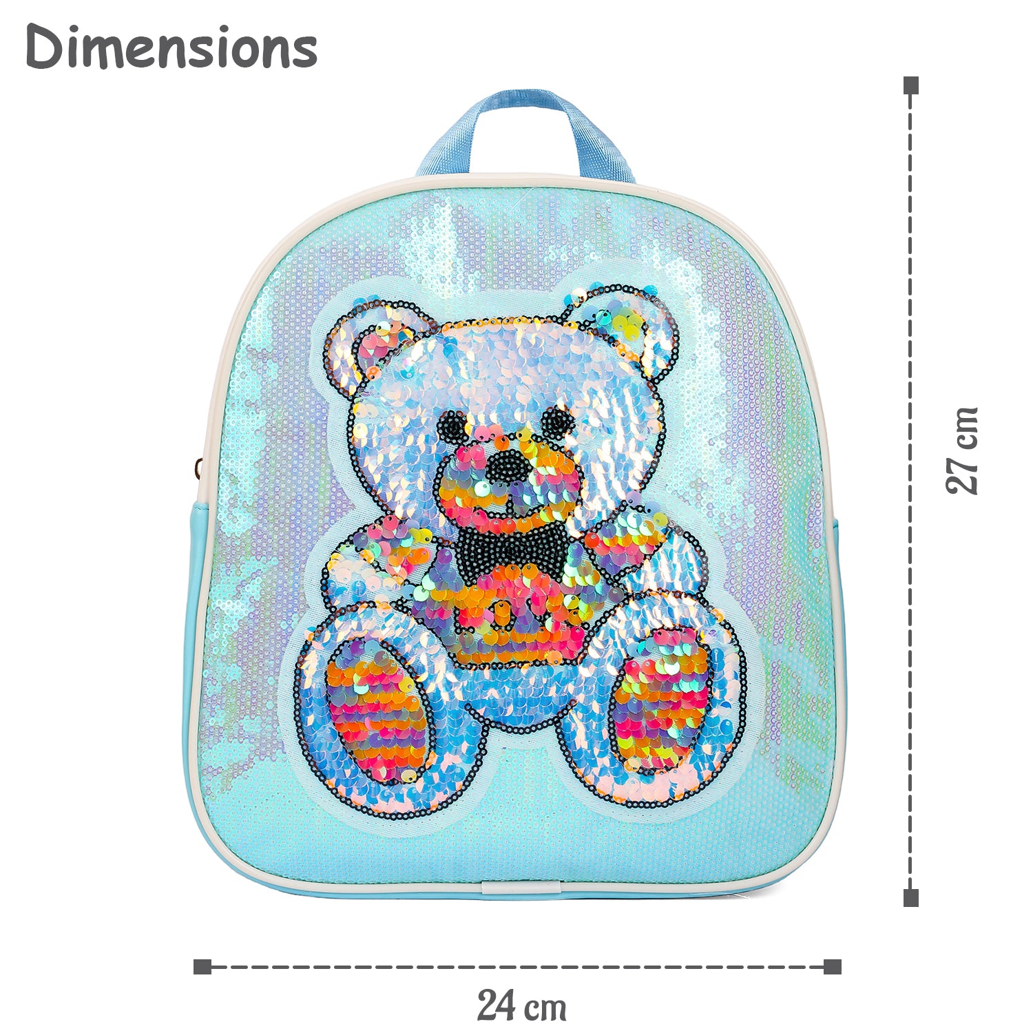 EAZY KIDS - Sequin School Backpack - Teddy Green