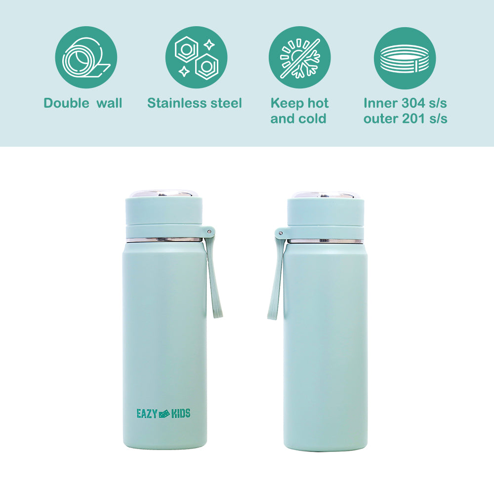 EAZY KIDS Insulated Sports Water Bottle - Green, 450ml