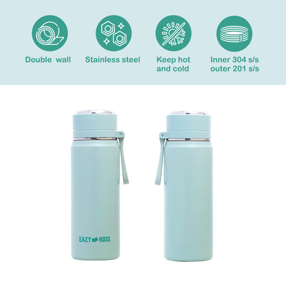 EAZY KIDS Insulated Sports Water Bottle - Green, 450ml