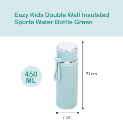 EAZY KIDS Insulated Sports Water Bottle - Green, 450ml