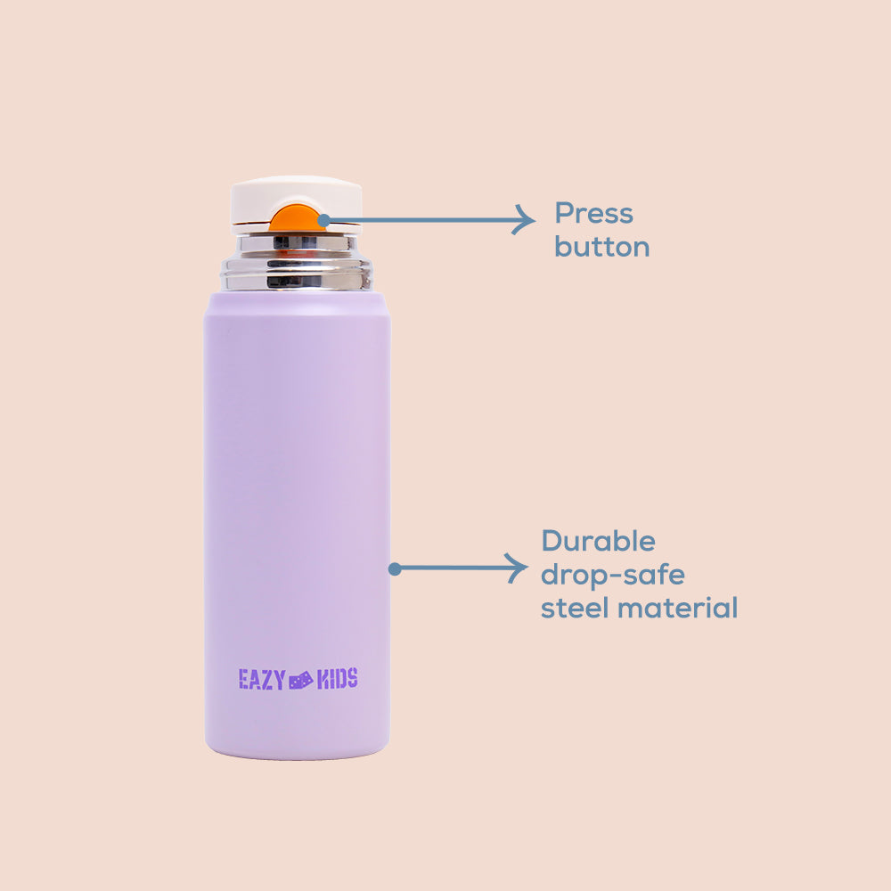EAZY KIDS Insulated Sports Water Bottle - Purple, 450ml