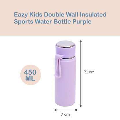 EAZY KIDS Insulated Sports Water Bottle - Purple, 450ml