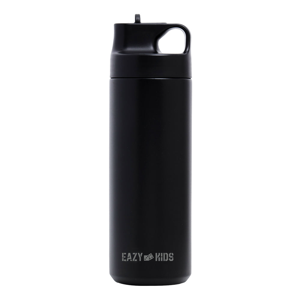 EAZY KIDS Insulated Sports Water Bottle - Black, 550ml