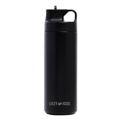 EAZY KIDS Insulated Sports Water Bottle - Black, 550ml