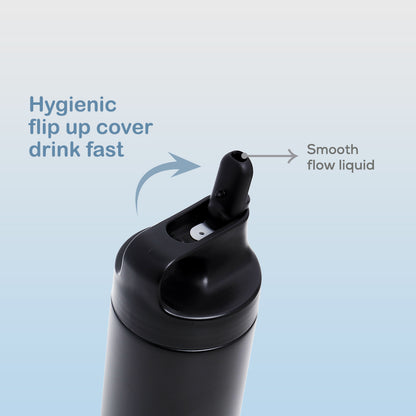 EAZY KIDS Insulated Sports Water Bottle - Black, 550ml