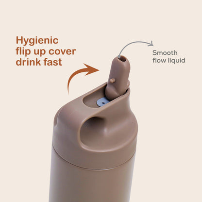 EAZY KIDS Insulated Sports Water Bottle - Khaki, 550ml