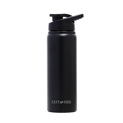 EAZY KIDS Stainless Steel Sports Water Bottle - Black, 700ml