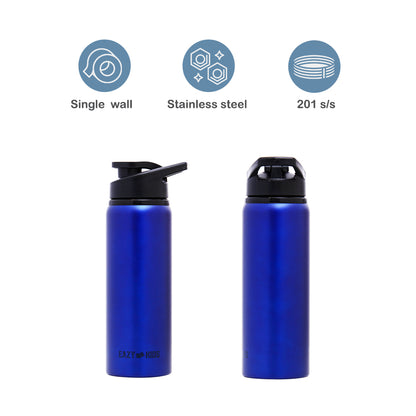 EAZY KIDS Stainless Steel Sports Water Bottle - Blue, 700ml