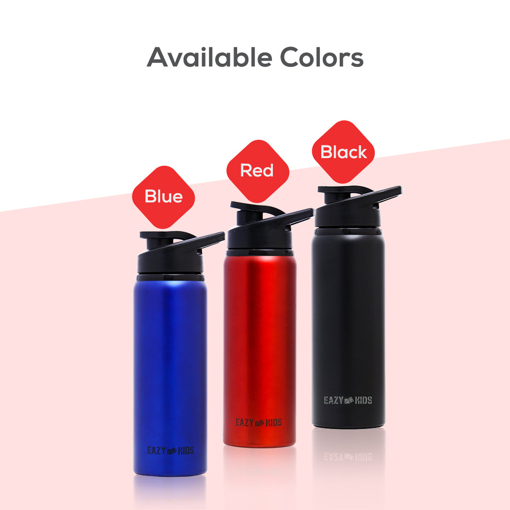 EAZY KIDS Stainless Steel Sports Water Bottle - Red, 700ml
