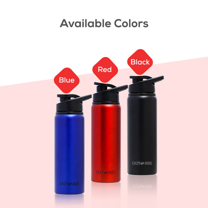 EAZY KIDS Stainless Steel Sports Water Bottle - Red, 700ml