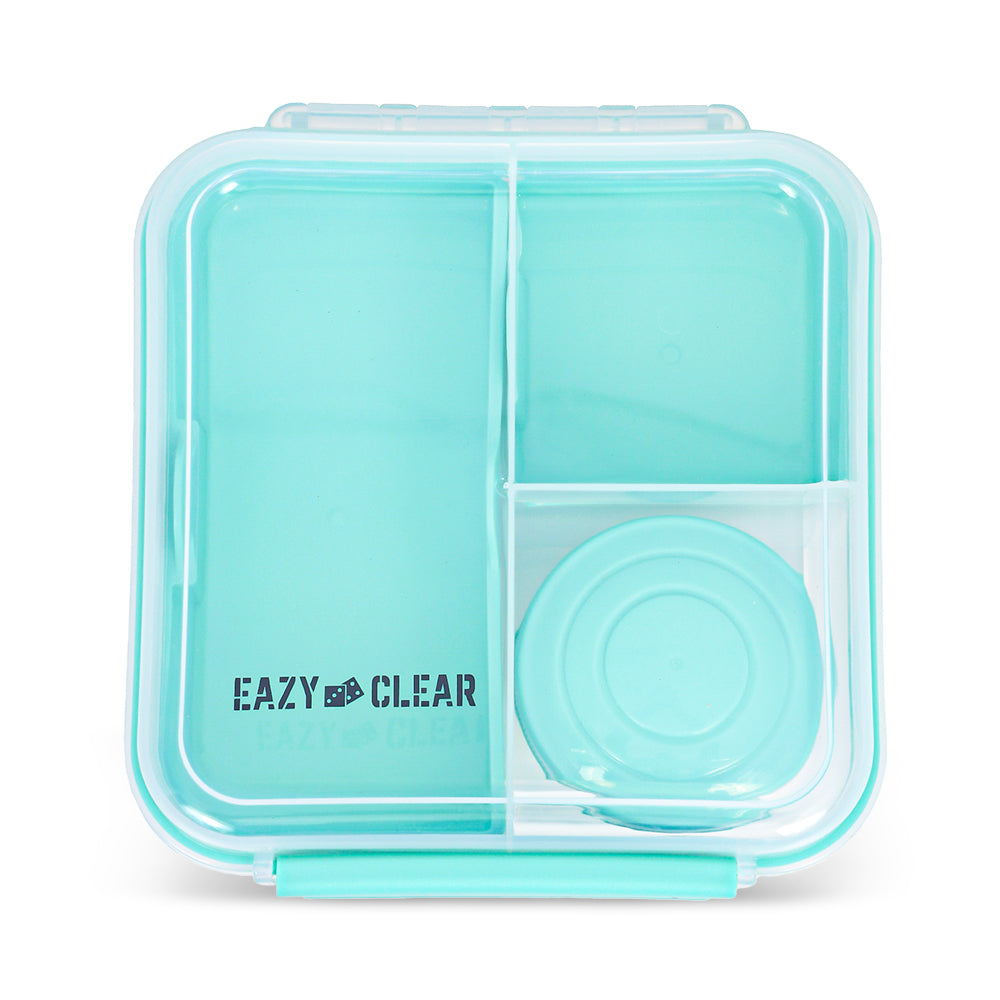 EAZY KIDS 3/4/5 Compartment Convertible 1250ml Bento Lunch Box with 150ml Gravy Bowl - Green
