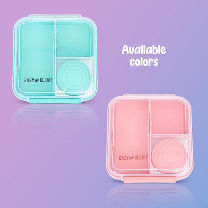 EAZY KIDS 3/4/5 Compartment Convertible 1250ml Bento Lunch Box with 150ml Gravy Bowl - Pink