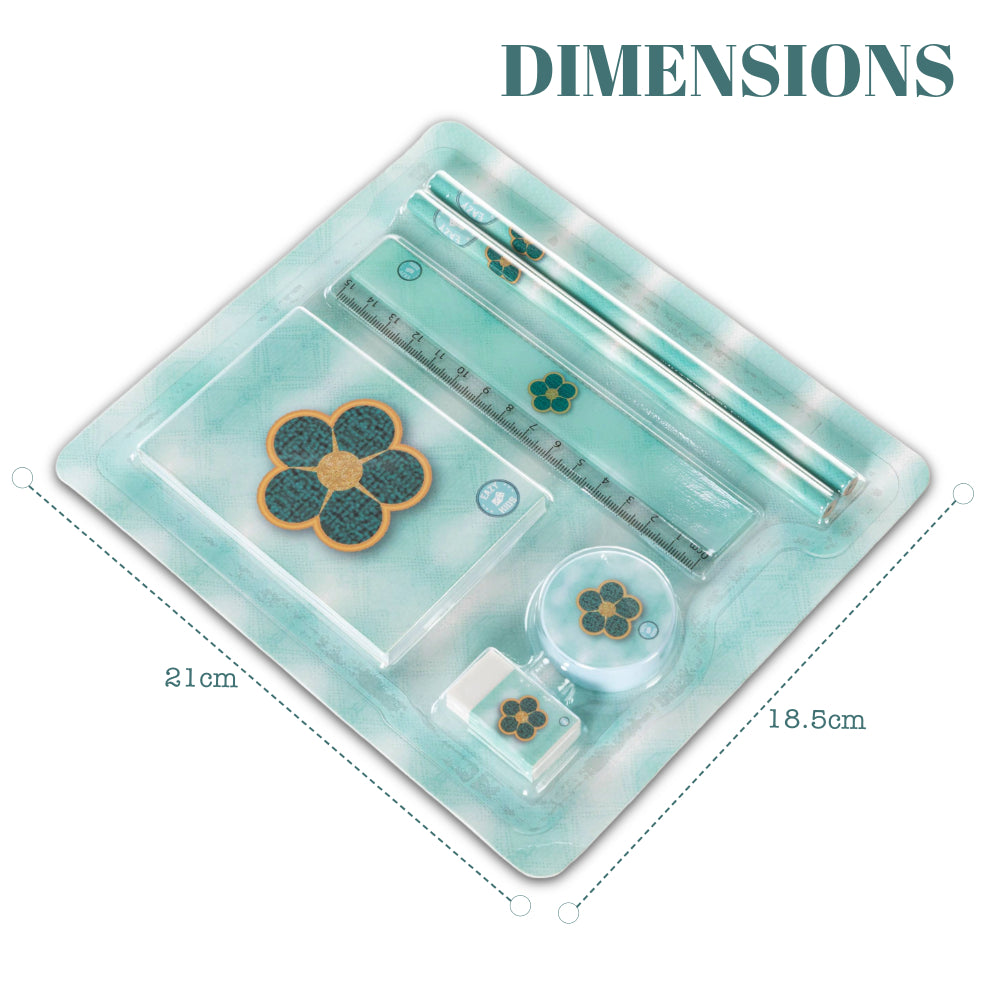 Eazy Kids Stationary Set - Daisy Flower Green