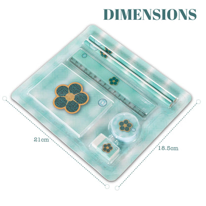 Eazy Kids Stationary Set - Daisy Flower Green