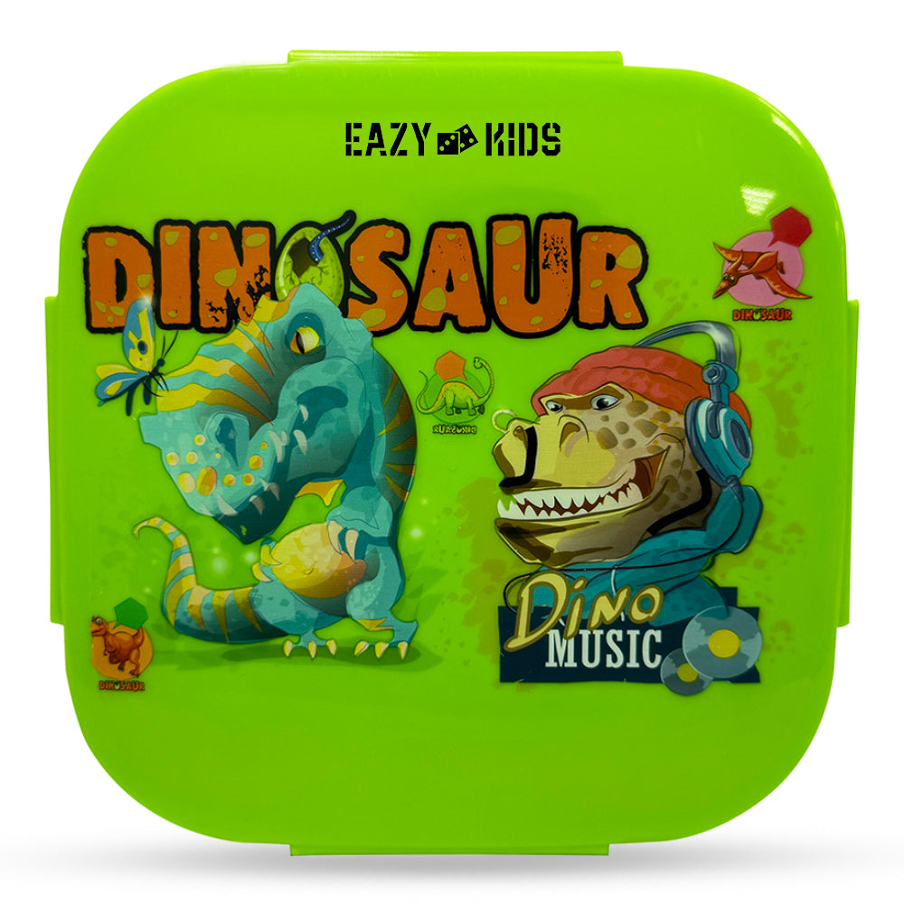 EAZY KIDS Square 1000ml Bento Lunch Box Dino - Green