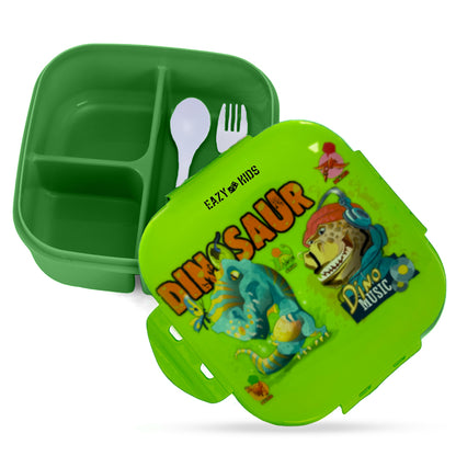 EAZY KIDS Square 1000ml Bento Lunch Box Dino - Green