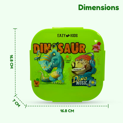 EAZY KIDS Square 1000ml Bento Lunch Box Dino - Green