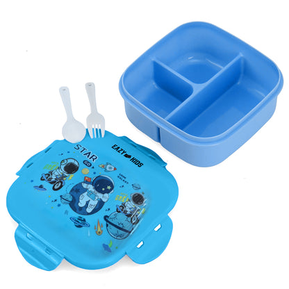 EAZY KIDS Square 1000ml Bento Lunch Box - Galaxy Blue