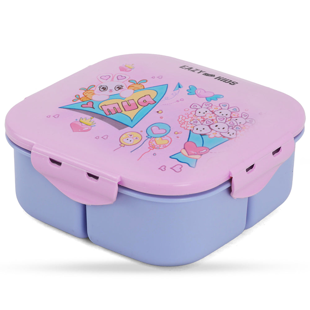 EAZY KIDS Square 1000ml Bento Lunch Box - Love Pink