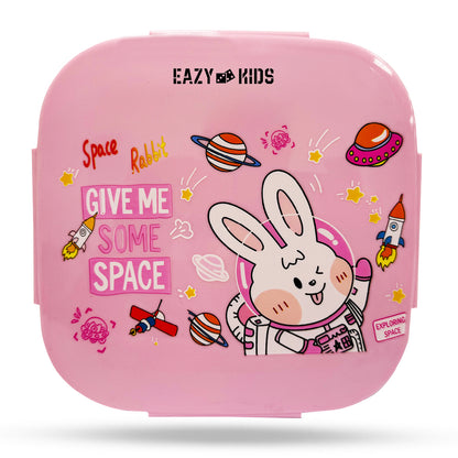 EAZY KIDS Square 1000ml Bento Lunch Box - Rabbit Pink