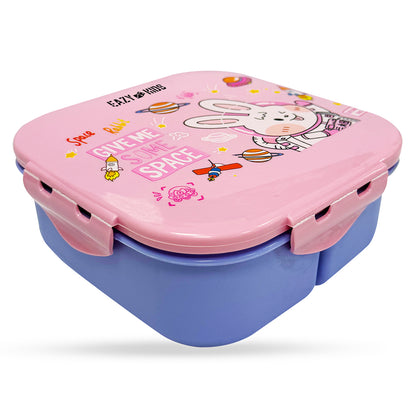 EAZY KIDS Square 1000ml Bento Lunch Box - Rabbit Pink