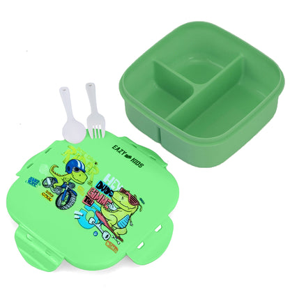 EAZY KIDS Square 1000ml Bento Lunch Box T-Rex - Green