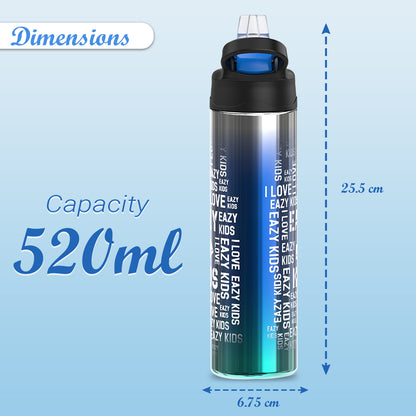 EAZY KIDS Double wall Stainless Steel Water Bottle - Blue (530ml)