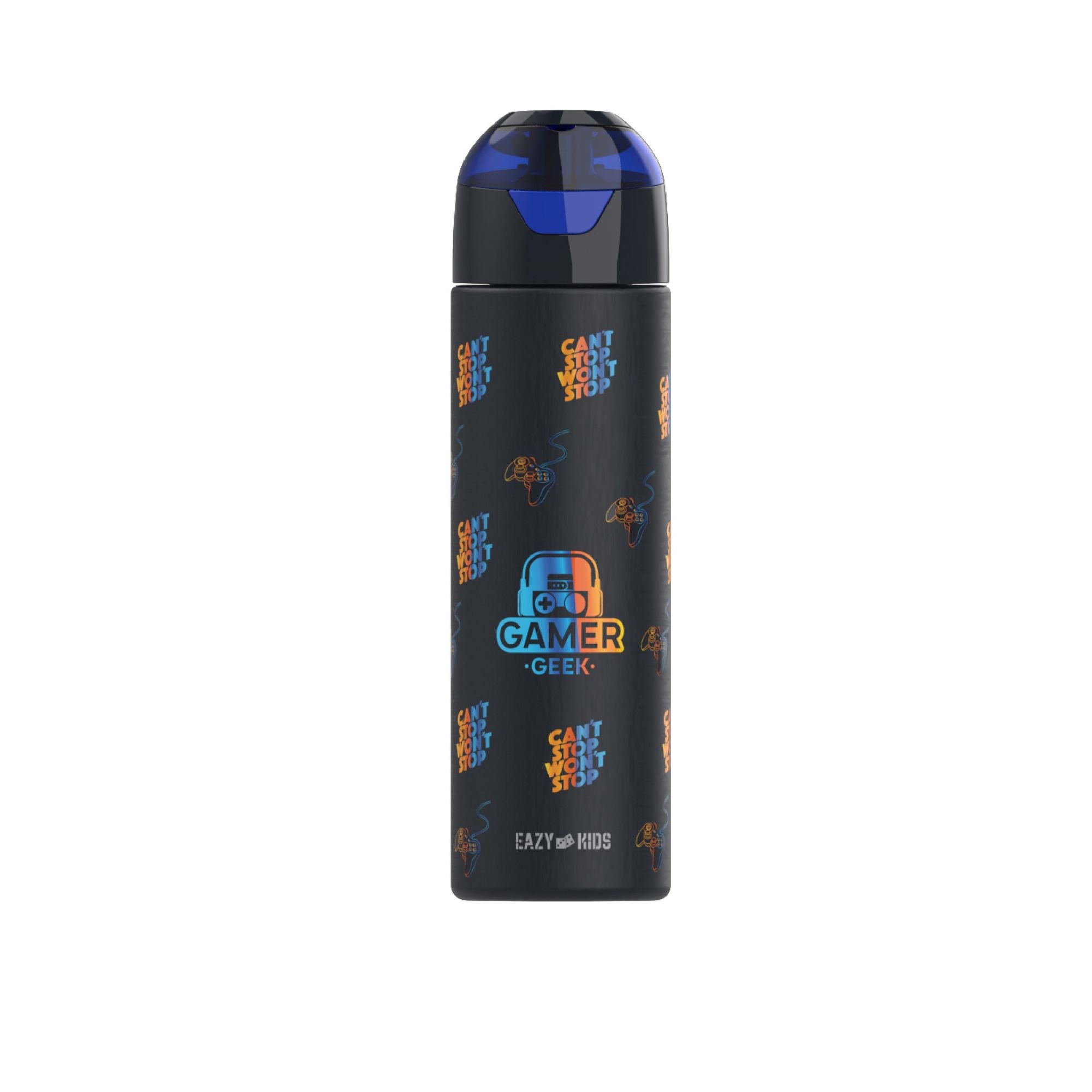 Eazy Kids - Insulated Stainless Steel Water Bottle w/Spray , Gamer 640ml Black