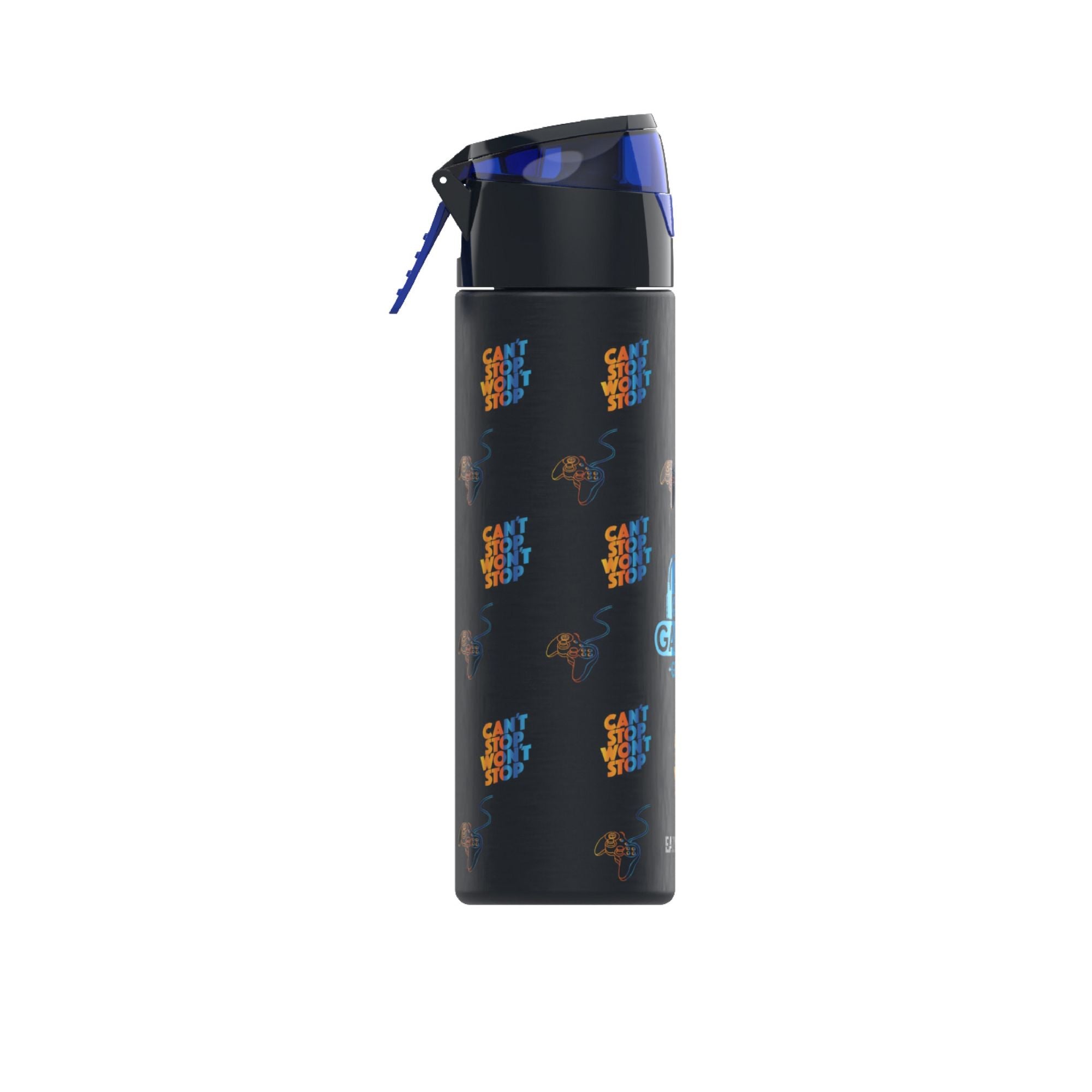 Eazy Kids - Insulated Stainless Steel Water Bottle w/Spray , Gamer 640ml Black