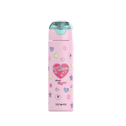 Eazy Kids - Insulated Stainless Steel Water Bottle w/Spray, Always Believe 640ml - Pink