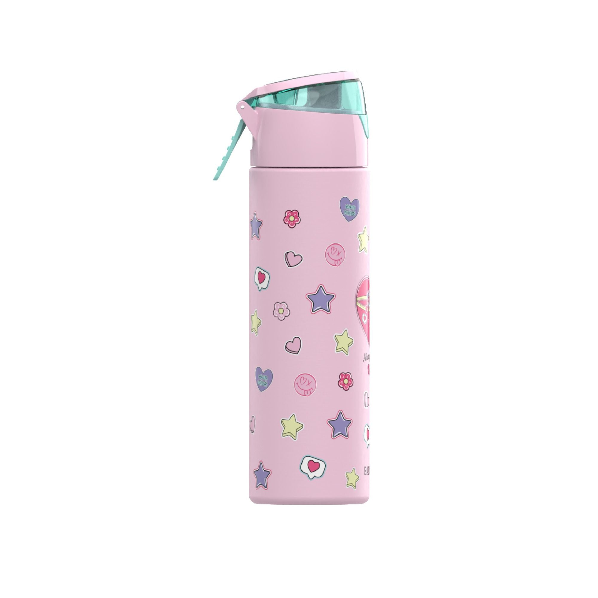 Eazy Kids - Insulated Stainless Steel Water Bottle w/Spray, Always Believe 640ml - Pink