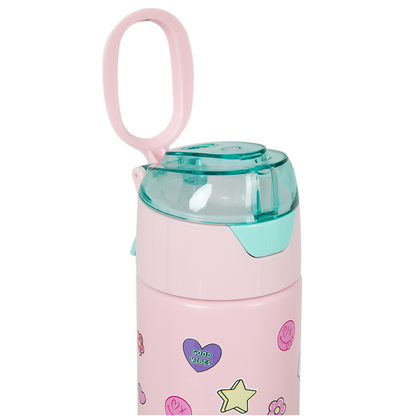 Eazy Kids - Insulated Stainless Steel Water Bottle w/Spray, Always Believe 640ml - Pink