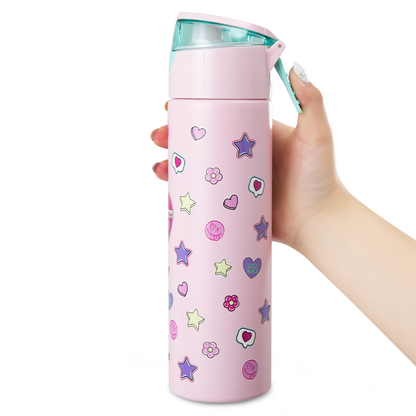 Eazy Kids Personalized - Insulated Stainless Steel Water Bottle w/Spray, Always Believe 640ml - Pink