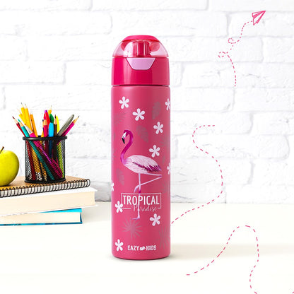 EAZY KIDS Insulated SS Water Bottle w/Spray Tropical -640ml
