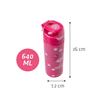 EAZY KIDS Insulated SS Water Bottle w/Spray Tropical -640ml