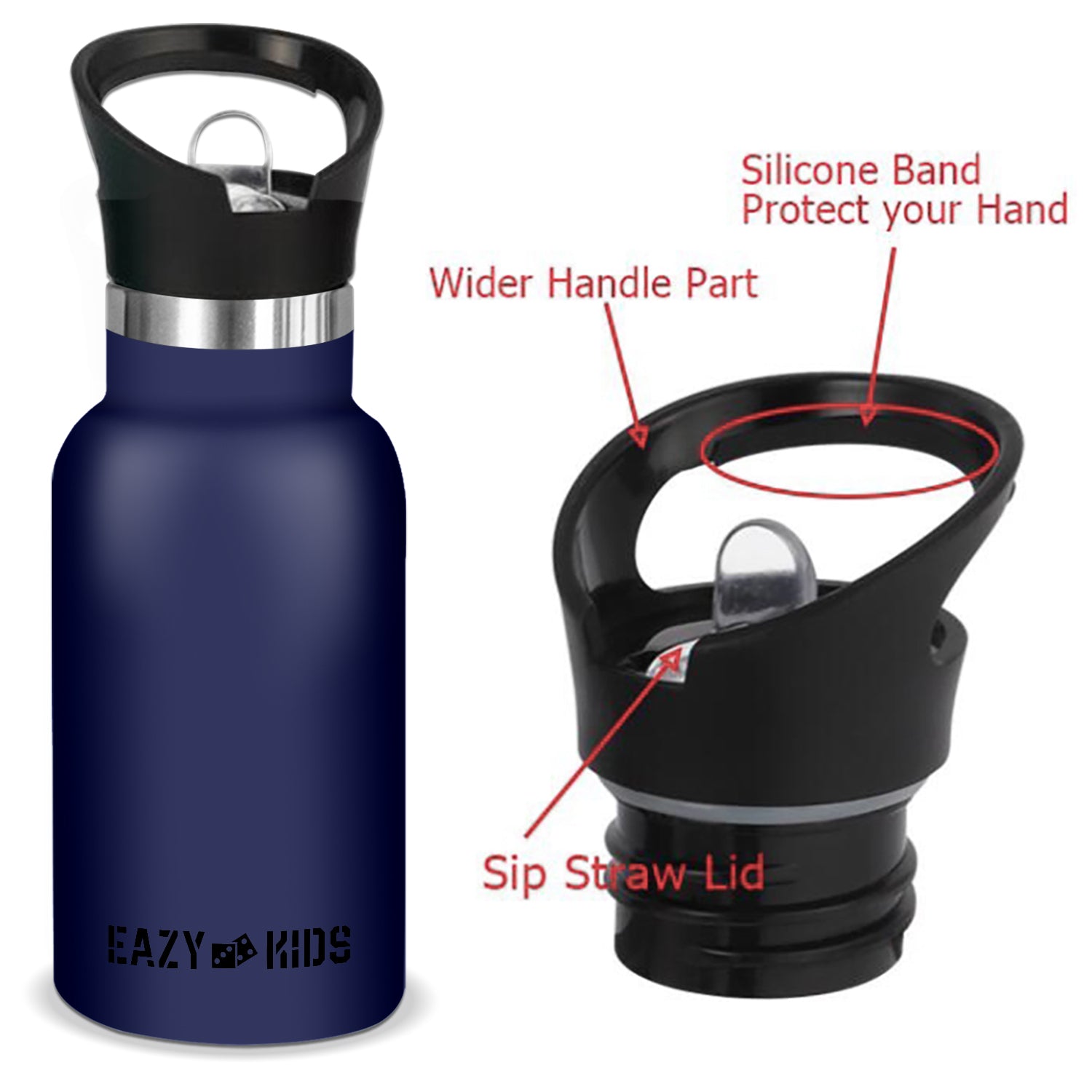 EAZY KIDS Stainless Steel Water Bottle 350ml - Blue