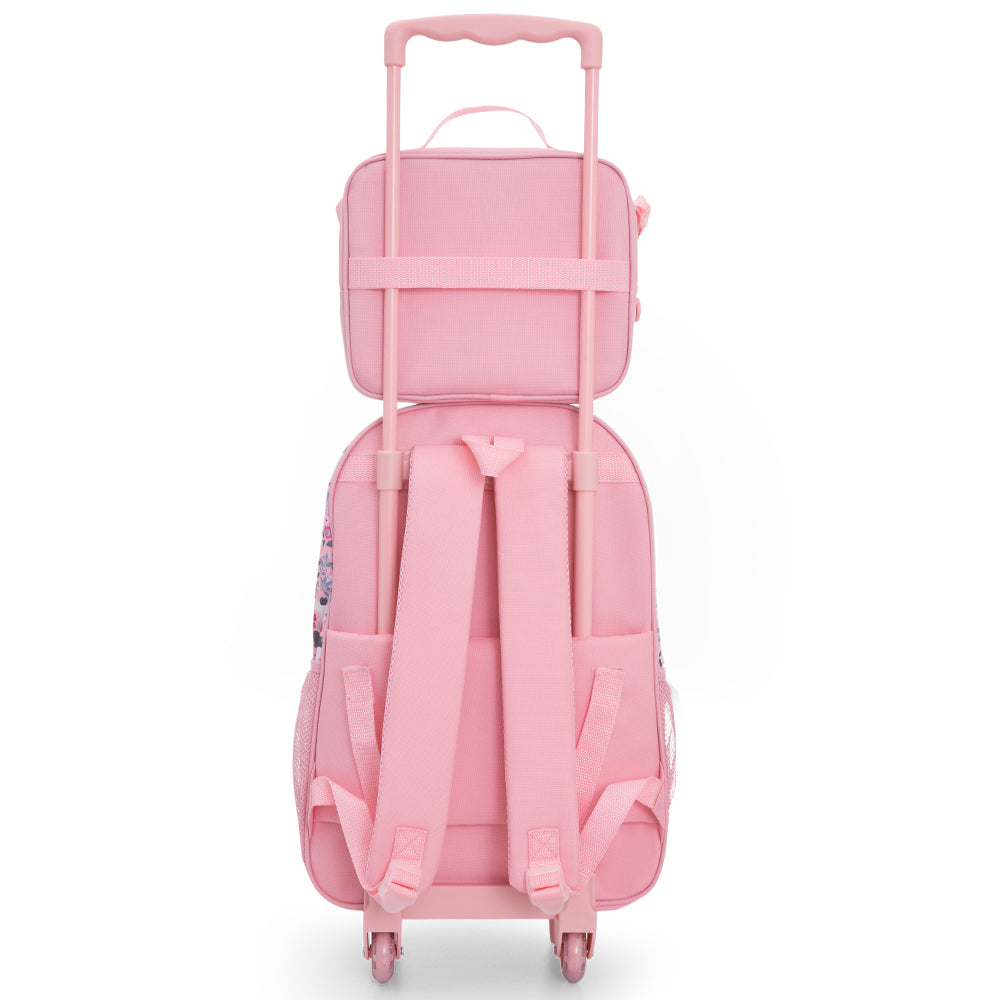 Eazy Kids Set of 5 Trolley 16" School Bag Combo - Ballet Pink