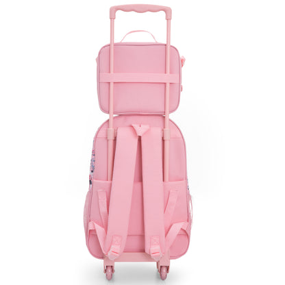Eazy Kids Set of 5 Trolley 16" School Bag Combo - Ballet Pink