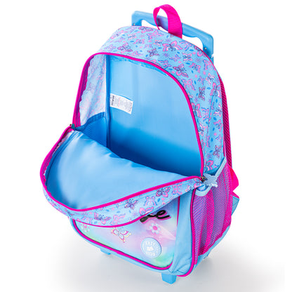EAZY KIDS Set of 5 Trolley 16 inch School Bag Combo - Butterfly
