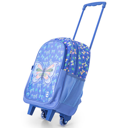 Eazy Kids 17” Trolley School Bag 5-in-1 with Wheels – Backpack, Lunch Bag, Water Bottle, Lunch Box & Pencil Case, Blue