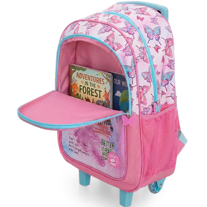 Eazy Kids Set of 5 Trolley 16" School Bag Combo - Butterfly Mint