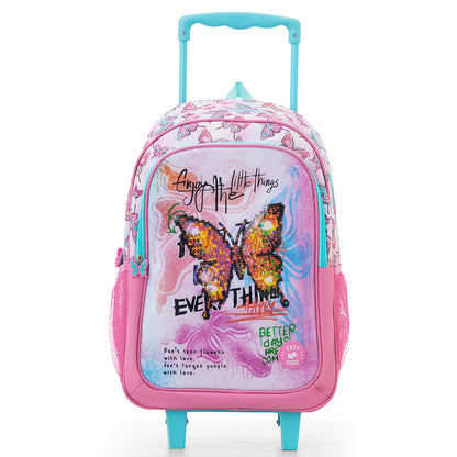 Eazy Kids Set of 5 Trolley 16" School Bag Combo - Butterfly Mint