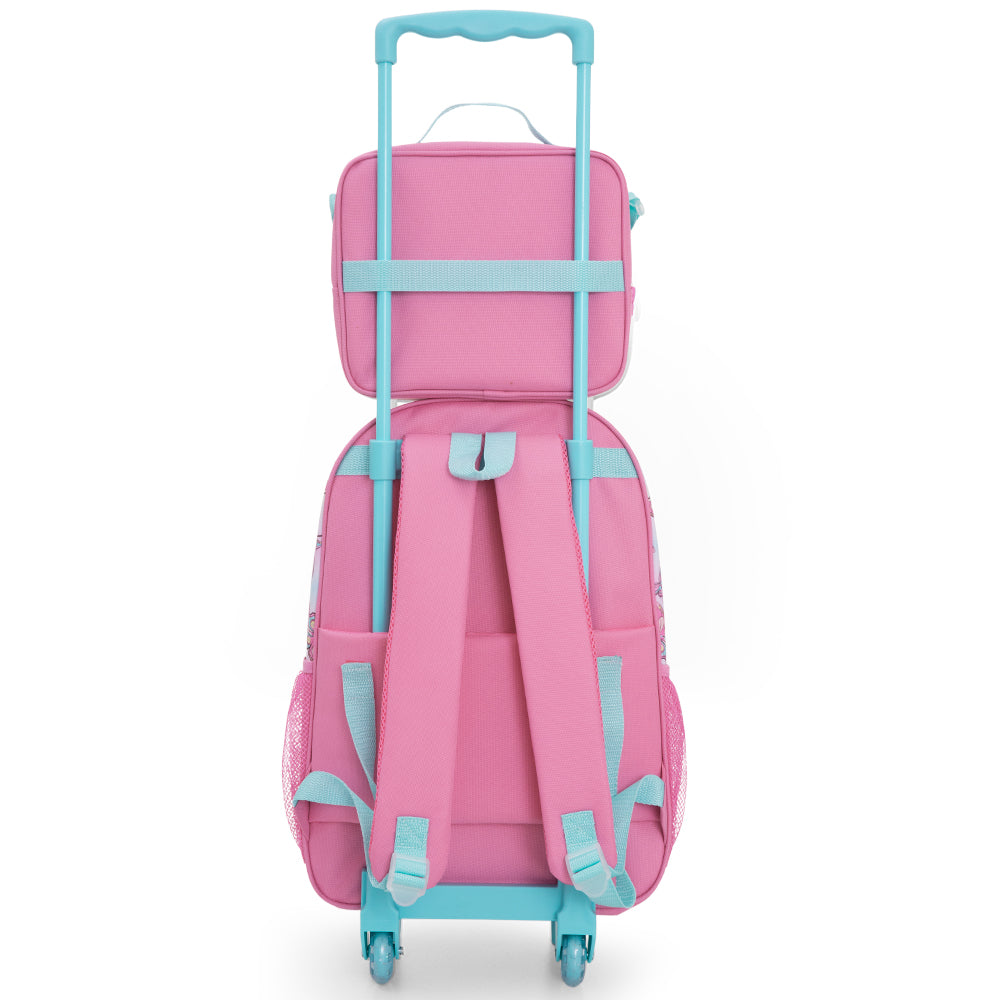 Eazy Kids Set of 5 Trolley 16" School Bag Combo - Butterfly Mint