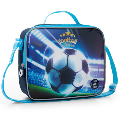 Eazy Kids Set of 5 Trolley 16" School Bag Combo - Soccer Blue